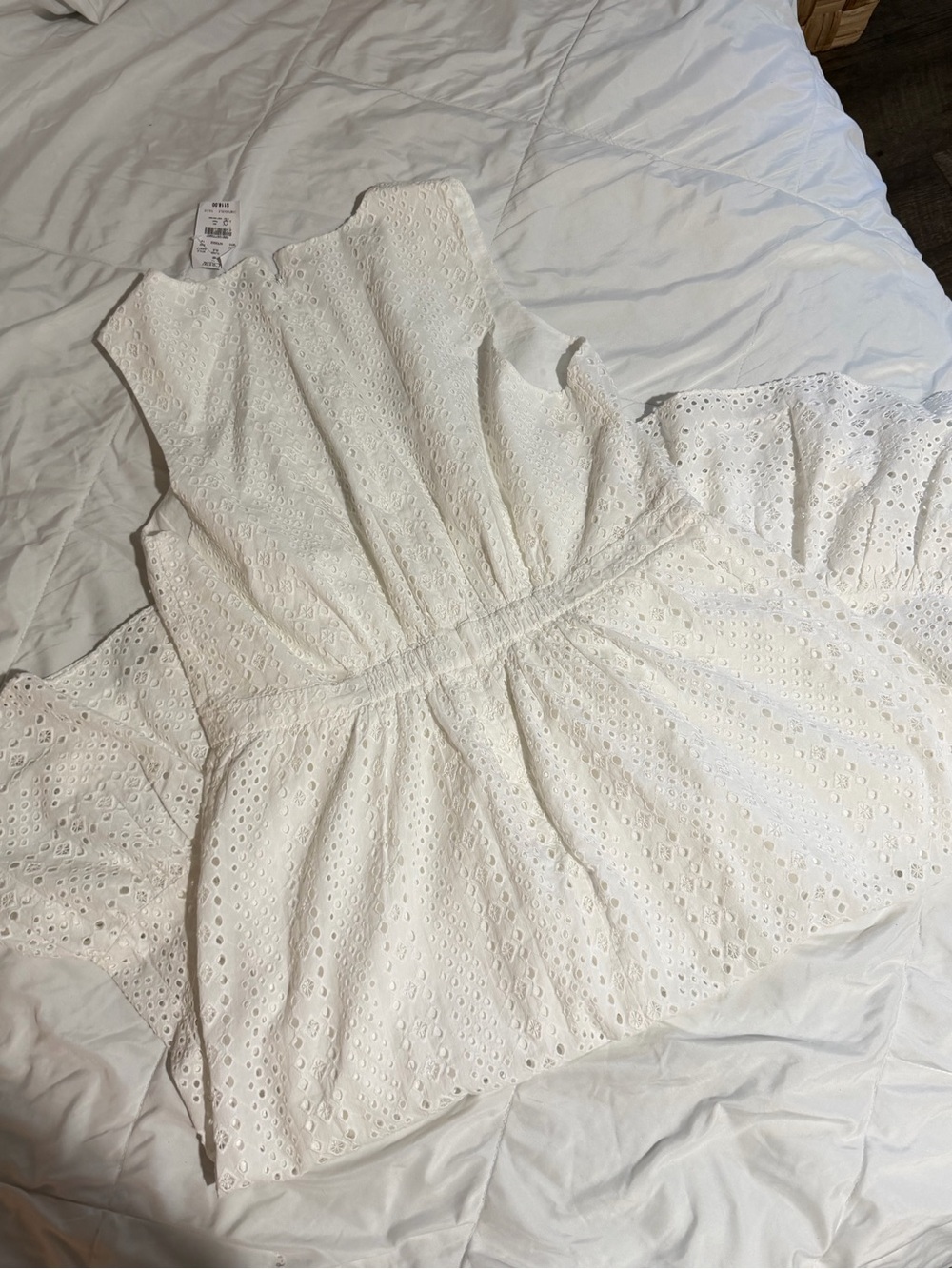 J. Crew White Eyelet Peplum Camisole